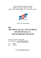 Đề tài Hệ thống quản lý dược phẩm bệnh viện quận 2 thành phố Hồ Chí Minh