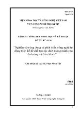 Đề tài Nghiên cứu ứng dụng và phát triển công nghệ tự động thiết kế để chế tạo các chip th ông minh cho đo lường và điều khiển - Phan Minh Tân