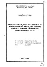 Đề tài Nghiên cứu ứng dụng và phát triển phần mềm hóa học phục vụ cho công tác giảng dạy và nghiên cứu khoa học tại trường đại học Tây Bắc