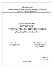 Đề tài Phương pháp thử nghiệm kê khai thuế gía trị gia tăng qua mạng internet