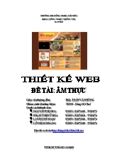 Đề tài thiết kế web ẩm thực