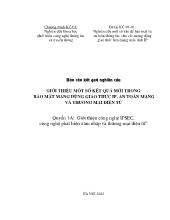 Giới thiệu một số kết quả mới trong bảo mật mạng dùng giao thức ip, an toàn mạng và thương mại điện tử