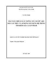 Luận văn Bài toán trích xuất thông tin cho dữ liệu bán cấu trúc và áp dụng xây dựng hệ thống tìm kiếm giá cả sản phẩm