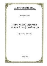 Luận văn Khai phá dữ liệu web bằng kỹ thuật phân cụm