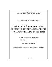 Luận văn Kiểm tra mô hình phần mềm sử dụng lý thuyết ôtômat buchi và logic thời gian tuyến tính