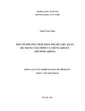 Luận văn Một số phương pháp khai phá dữ liệu quan hệ trong tài chính và chứng khoán (mô hình arima)