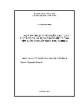 Luận văn Một số thuật toán phân hạng ảnh phổ biến và áp dụng trong hệ thống tìm kiếm ảnh lớp trên thử nghiệm