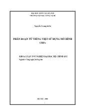 Luận văn Phân đoạn từ tiếng Việt sử dụng mô hình CRFs