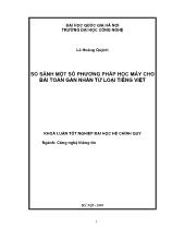 Luận văn So sánh một số phương pháp học máy cho bài toán gán nhãn từ loại tiếng Việt - Lê Hoàng Quỳnh