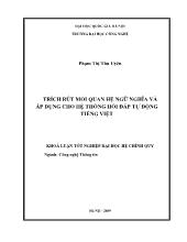 Luận văn Trích rút mối quan hệ ngữ nghĩa và áp dụng cho hệ thống hỏi đáp tự động tiếng Việt