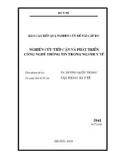 Nghiên cứu tiếp cận và phát triển công nghệ thông tin trong ngành y tế