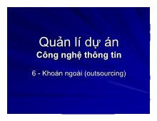 Quản lí dự án công nghệ thông tin: Khoán ngoài