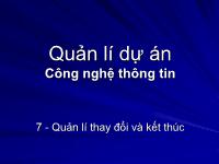 Quản lí dự án quản lí dự án công nghệ thông tin