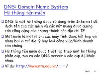 Tài liệu DNS: Domain Name System Hệ thống tên miền