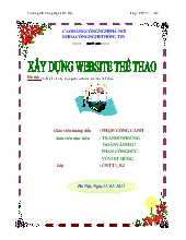 Tiểu luận Thiết kế và xây dựng một website tin tức thể thao