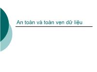 Bài giảng An toàn và toàn vẹn dữ liệu