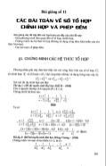 Bài giảng Các bài toán về số tổ hợp chỉnh hợp và phép đếm