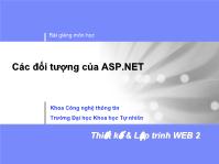 Bài giảng Các đối tượng của ASP.NET