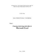 Bài giảng Chương trình bảng tính điện tử Microsogt Excel