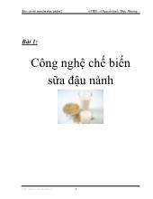 Bài giảng Công nghệ chế biến sữa đậu nành