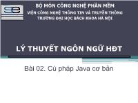 Bài giảng Cú pháp java cơ bản