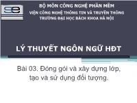 Bài giảng Đóng gói và xây dựng lớp, tạo và sử dụng đối tượng