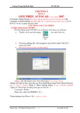 Bài giảng Giới thiệu AutoCAD 2007