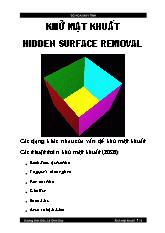 Bài giảng Khử mặt khuất Hidden surface removal