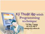 Bài giảng Kỹ thuật lập trình programming technique