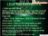 Bài giảng Lệnh tạo khối block