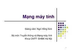 Bài giảng Mạng máy tính - Ngô Hồng Sơn