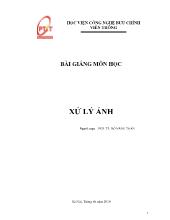 Bài giảng môn học xử lý ảnh