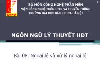 Bài giảng Ngoại lệ và xử lý ngoại lệ