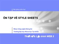 Bài giảng Ôn tập về style sheets