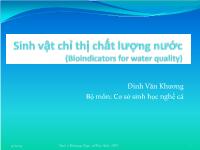 Bài giảng Sinh vật chỉ thị chất lượng nước