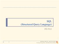 Bài giảng SQL (Structured Query Language) phần 2
