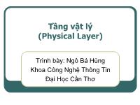 Bài giảng Tầng vật lý (Physical Layer)