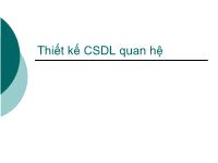 Bài giảng Thiết kế cơ sở dữ liệu quan hệ