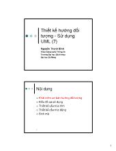 Bài giảng Thiết kế hướng đối tượng - Sử dụng UML