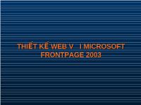 Bài giảng Thiết kế web với microsogt frontpage 2003