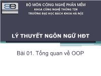 Bài giảng Tổng quan về OOP
