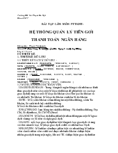 Bài tập lớn Hệ thống quản lý tiền gởi thanh toán ngân hàng