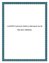CakePHP Framework: Kiểm tra tính hợp lệ của dữ liệu (data validation)