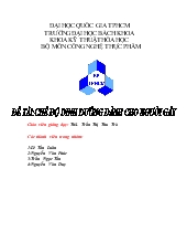 Đề tài Chế độ dinh dưỡng dành cho người gầy