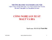 Đề tài Công nghệ sản xuất malt và bia