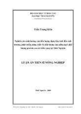 Đề tài Nghiên cứu ảnh hưởng của liều lượng đạm, lân, kali đến sinh trưởng, phát triển, năng suất và chất lượng của giống ngô chất lượng protein cao có triển vọng tại Thái Nguyên