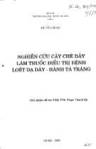 Đề tài Nghiên cứu cây chè dây làm thuốc điều trị bệnh loét dạ dày, hành tá tràng