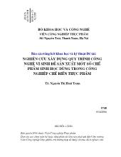 Đề tài Nghiên cứu xây dựng quy trình công nghệ vi sinh để sản xuất một số chế phẩm sinh học dùng trong công nghiệp chế biến thực phẩm