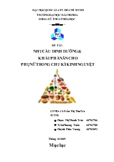 Đề tài Nhu cầu dinh dưỡng và khẩu phần ăn cho phụ nữ trong chu kì kinh nguyệt