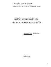 Đề tài Những vấn đề toàn cầu vấn đề cạn kiệt nguồn nước